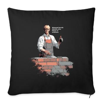 Merz - Niemand hat die Absicht, Mauer zu errichten - Sofakissenbezug 45 x 45 cm - Schwarz - Vorne