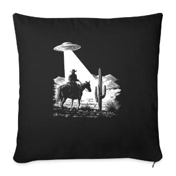 Space Cowboy - UFO - Retro Graphics - Sofa pillowcase 17,3'' x 17,3'' (45 x 45 cm) - black - Front