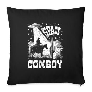 Space Cowboy - UFO - Retro Graphics - Sofa pillowcase 17,3'' x 17,3'' (45 x 45 cm) - black - Front