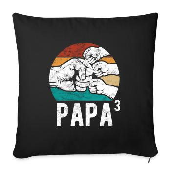 Dad of three children - Team - Family - Sofa pillowcase 17,3'' x 17,3'' (45 x 45 cm) - black - Front