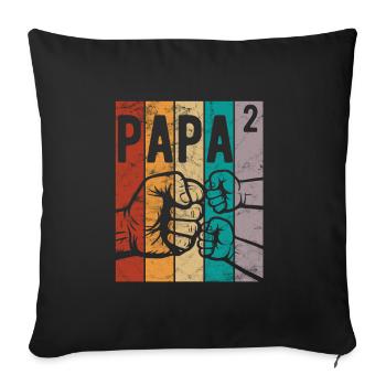 Dad of two children - Team - Family - Sofa pillowcase 17,3'' x 17,3'' (45 x 45 cm) - black - Front