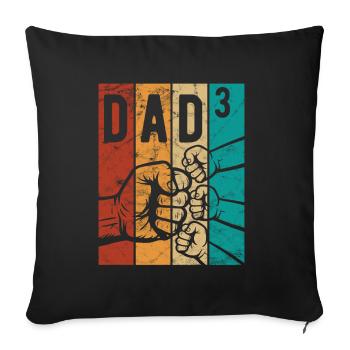 Dad 3 - Dad of three children - Team - Family - Sofa pillowcase 17,3'' x 17,3'' (45 x 45 cm) - black - Front