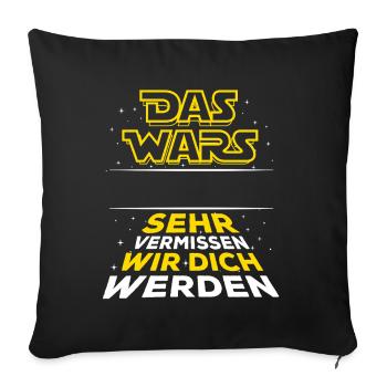 Das Wars - Verabschiedung - Mitarbeiter Name - Sofakissenbezug 45 x 45 cm - Schwarz - Vorne