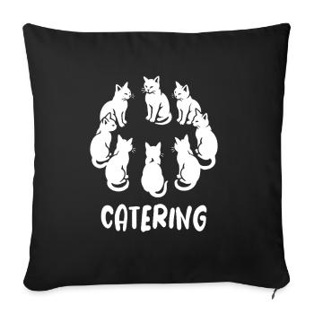 Cat's ring - Catering pun with cat - Sofa pillowcase 17,3'' x 17,3'' (45 x 45 cm) - black - Front