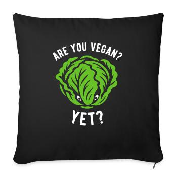 Salade - Êtes-vous végétalien ? Encore? - Régime végétalien - Housse de coussin décorative 45 x 45 cm - noir - Devant