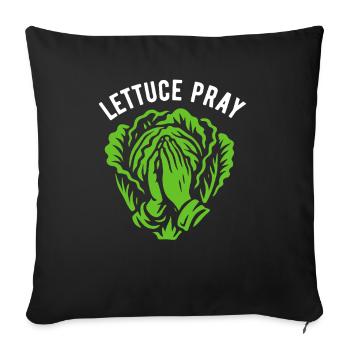 Laitue prier - jeu de mots - Housse de coussin décorative 45 x 45 cm - noir - Devant