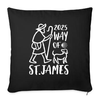 Pilgrimage 2025 - Way of St James - Camino - Sofa pillowcase 17,3'' x 17,3'' (45 x 45 cm) - black - Front