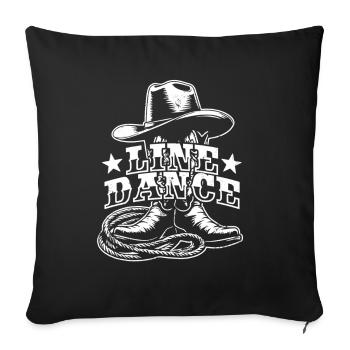 Line dance - Linedancing Country Fan - Gift - Sofa pillowcase 17,3'' x 17,3'' (45 x 45 cm) - black - Front