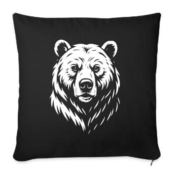 Ours - Portrait - Cadeau de Costume de Prédateur - Housse de coussin décorative 45 x 45 cm - noir - Devant