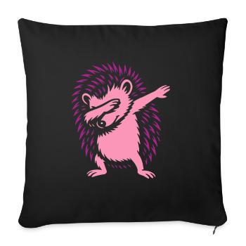 Dabbing Hérisson - Dab Dance - Cadeau - Housse de coussin décorative 45 x 45 cm - noir - Devant