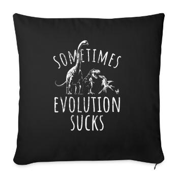 Parfois, l’évolution craint - Dinosaure - Poulet - Housse de coussin décorative 45 x 45 cm - noir - Devant