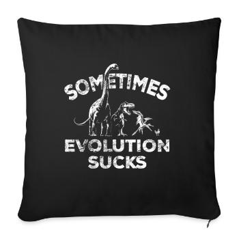 Parfois, l’évolution craint - Dinosaure - Poulet - Housse de coussin décorative 45 x 45 cm - noir - Devant