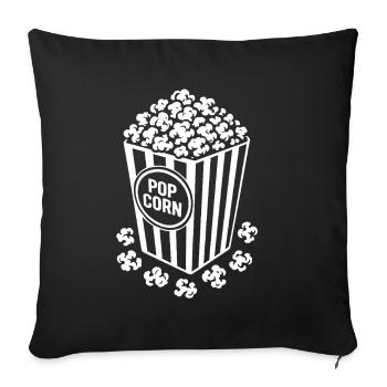 Popcorn frais - croustillant, délicieux - Cadeau - Housse de coussin décorative 45 x 45 cm - noir - Devant