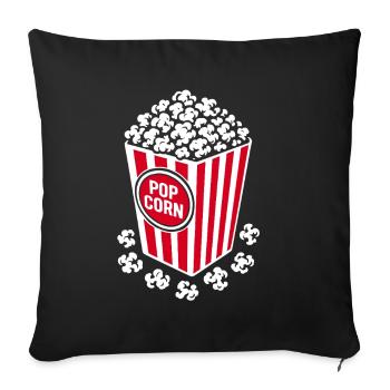 Popcorn frais - croustillant, délicieux - Cadeau - Housse de coussin décorative 45 x 45 cm - noir - Devant