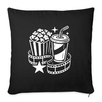Popcorn & Cola - Kino - Blockbuster - Geschenk - Sofakissenbezug 45 x 45 cm - Schwarz - Vorne