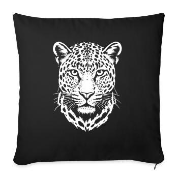Leopard - Big Cat, Africa - Sofa pillowcase 17,3'' x 17,3'' (45 x 45 cm) - black - Front