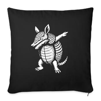 Armadillo dabbing - Gürteltier - Geschenk - Sofakissenbezug 45 x 45 cm - Schwarz - Vorne