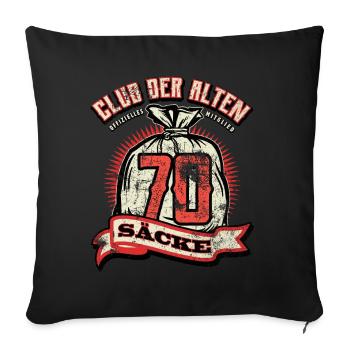 Club der alten Säcke, 70. Geburtstag - Sofakissenbezug 45 x 45 cm - Schwarz - Vorne