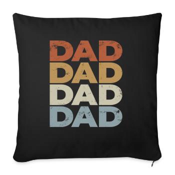 Papa - Meilleur papa - Fête des pères vintage - Housse de coussin décorative 45 x 45 cm - noir - Devant