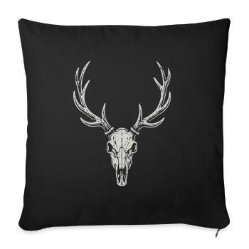 Bois de cerf - Chapiteau, bière et plaisir - Housse de coussin décorative 45 x 45 cm - noir - Devant