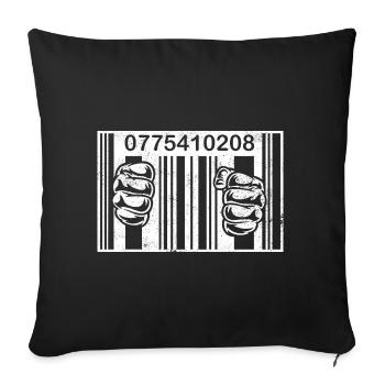 PIEGE À CONSOMMATION BLANC POUR CODE À BARRES - Housse de coussin décorative 45 x 45 cm - noir - Devant