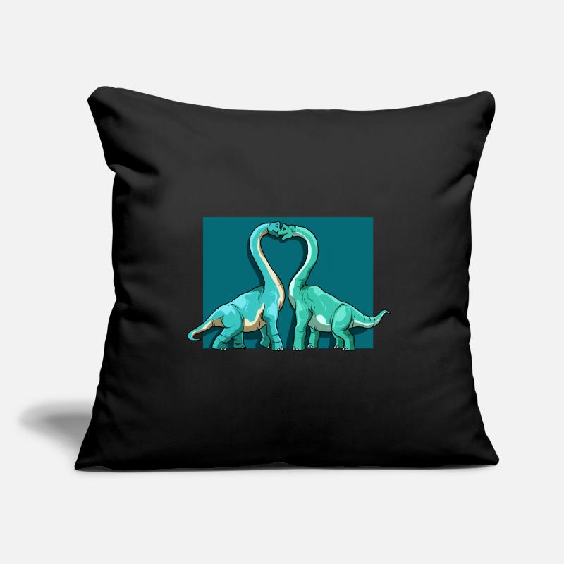 Brachiosaurus Dinosaurier Herz Paar Liebe Sofakissenbezug 45 x 45 cm