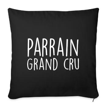 Parrain Grand Cru - Housse de coussin décorative 45 x 45 cm - noir - Devant