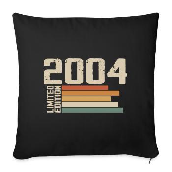 2004 Vintage - Retro 2004 Birthday Gift 2004 - Sofa pillowcase 17,3'' x 17,3'' (45 x 45 cm) - black - Front