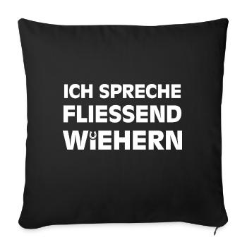 Ich spreche fliessend Wiehern - Sofakissenbezug 45 x 45 cm - Schwarz - Vorne