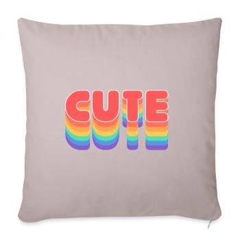 Cute Vintage Design Colorful - Sofa pillowcase 17,3'' x 17,3'' (45 x 45 cm) - light taupe - Front