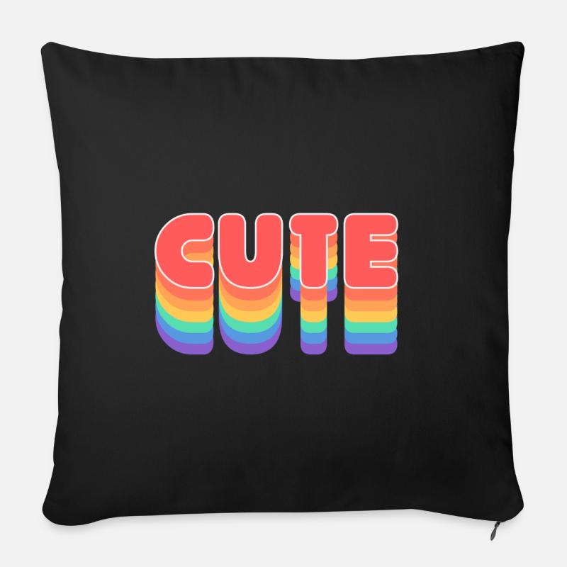 Cute Vintage Design Bunt - Sofakissenbezug 45 x 45 cm - Schwarz