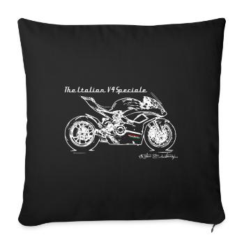 Duc Italien Panigale v4 Motorrad - Sofakissenbezug 45 x 45 cm - Schwarz - Vorne