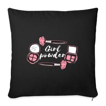 Girl Makeup - Sofa pillowcase 17,3'' x 17,3'' (45 x 45 cm) - black - Front