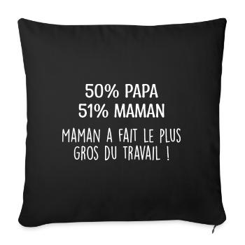 Grenouillère Bébé Annonce Grossesse Message Humour - Housse de coussin décorative 45 x 45 cm - noir - Devant
