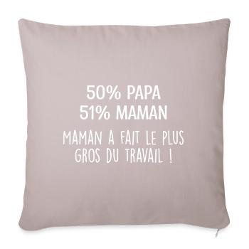 Grenouillère Bébé Annonce Grossesse Message Humour - Housse de coussin décorative 45 x 45 cm - taupe clair - Devant