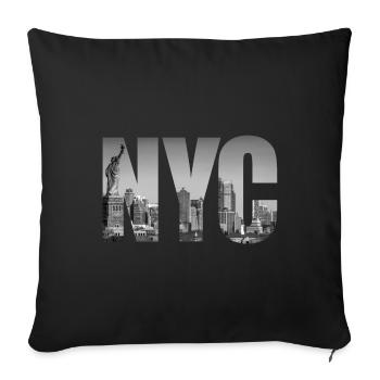 NEW YORK Design T-Shirt NYC Stylish Trend - Sofa pillowcase 17,3'' x 17,3'' (45 x 45 cm) - black - Front