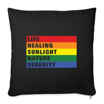 Lgbtq Pride Rainbow Flag - Sofa pillowcase 17,3'' x 17,3'' (45 x 45 cm) - black - Front