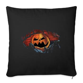 Scary Pumpkin Face - Halloween Edition - Sofa pillowcase 17,3'' x 17,3'' (45 x 45 cm) - black - Front