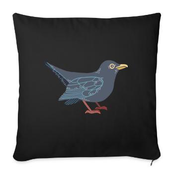 Blackbird - Sofa pillowcase 17,3'' x 17,3'' (45 x 45 cm) - black - Front