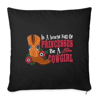 Dans un monde rempli de princesses, soyez un - Housse de coussin décorative 45 x 45 cm - noir - Devant