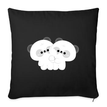 Panda-Paar - Sofakissenbezug 45 x 45 cm - Schwarz - Vorne