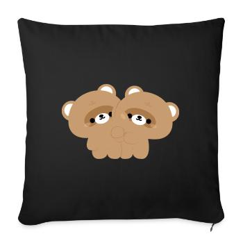 Couple de castors - Housse de coussin décorative 45 x 45 cm - noir - Devant