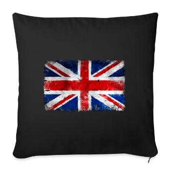 Vintage UK flag - Sofa pillowcase 17,3'' x 17,3'' (45 x 45 cm) - black - Front