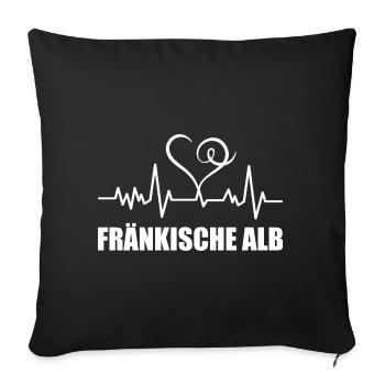 Heartbeat Fränkische Alb - Sofakissenbezug 45 x 45 cm - Schwarz - Vorne
