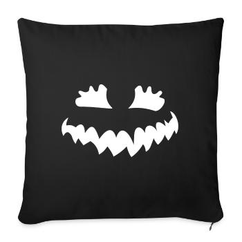visage de citrouille effrayant pour Halloween - Housse de coussin décorative 45 x 45 cm - noir - Devant