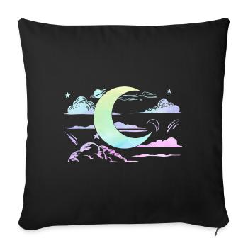Kawaii Mondsichel Witchy Pastell Goth Mond - Sofakissenbezug 45 x 45 cm - Schwarz - Vorne