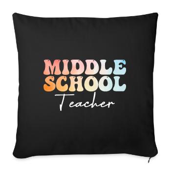 Middle School Teacher Groovy Back to School - Sofa pillowcase 17,3'' x 17,3'' (45 x 45 cm) - black - Front