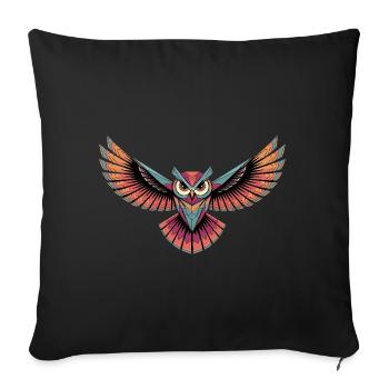 Flilegende Eule für eine Street Art Fans Künstler - Sofakissenbezug 45 x 45 cm - Schwarz - Vorne