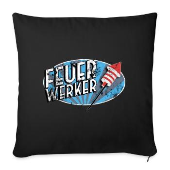 feuerwerker 07 - Sofakissenbezug 45 x 45 cm - Schwarz - Vorne