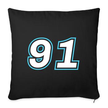 91 Number Symbol - Sofa pillowcase 17,3'' x 17,3'' (45 x 45 cm) - black - Front